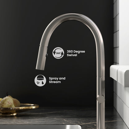 Chalet Single Handle, Pull-Down Kitchen Faucet in Brushed Nickel