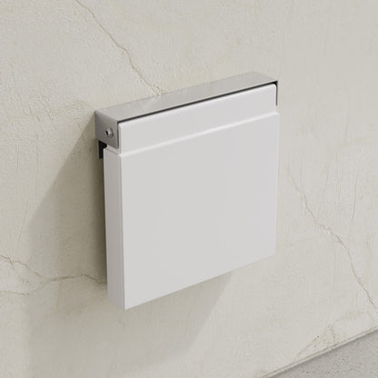 Avenir 14" x 13" Folding Wall-Mounted Shower Seat in Glossy White, PU Leather Padded