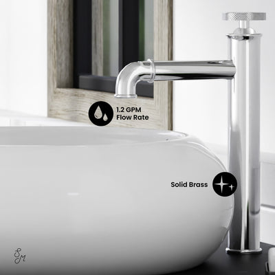 Avallon Single Hole, Single-Handle Wheel, High Arc Bathroom Faucet in Chrome