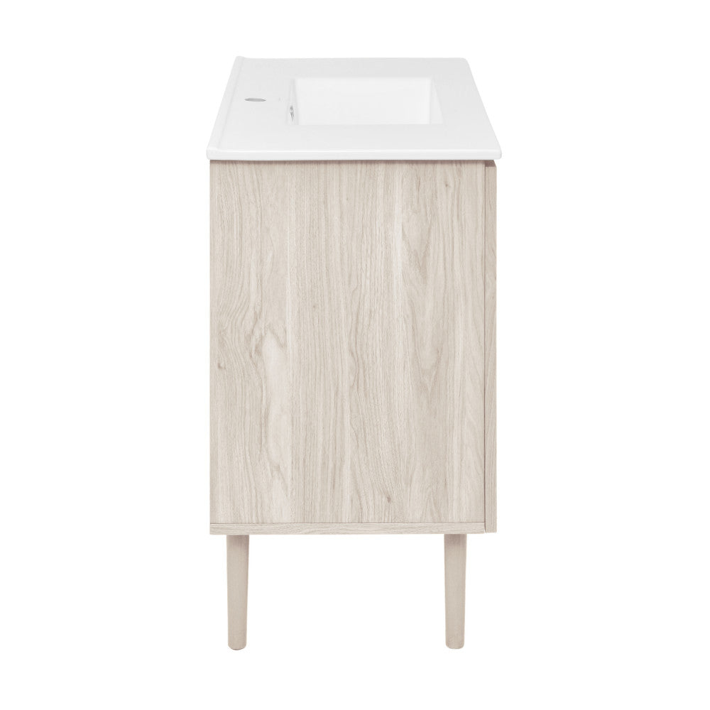 Bron 36" Freestanding Bathroom Vanity in White Oak with Sink Top