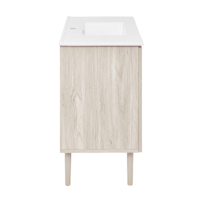Bron 36" Freestanding Bathroom Vanity in White Oak with Sink Top