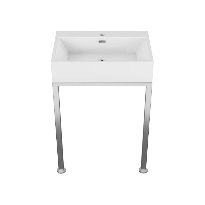 Concorde 24" Rectangle Console Sink with Matte Silver Legs