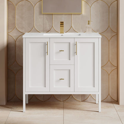 Forme 36" Modular Freestanding Bathroom Vanity with Sink Top in White