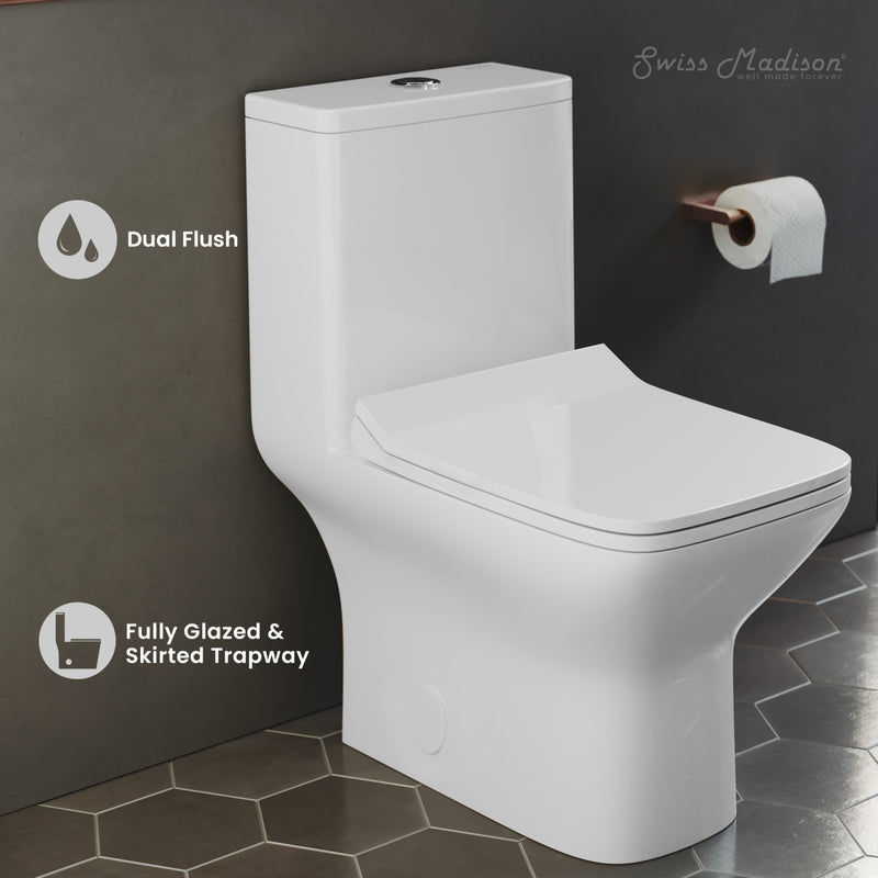 Carre One-Piece Square Toilet Dual-Flush 1.1/1.6 gpf with 10" Rough-In