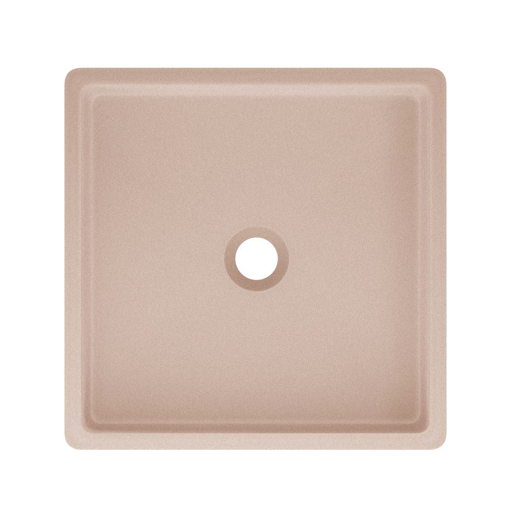 Lisse 15.5" Concrete Square Vessel Sink in Matte Blush