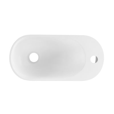 Terre 18" Right Side Faucet Wall-Mount Bathroom Sink in White