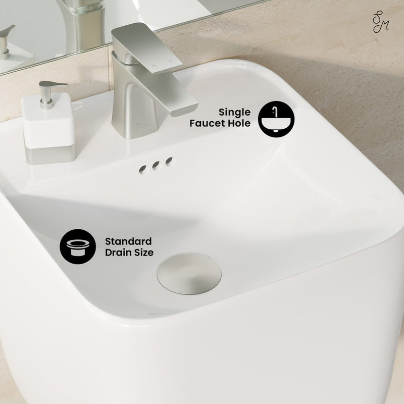 Carre 17.5" Wall-Mount Bathroom Sink