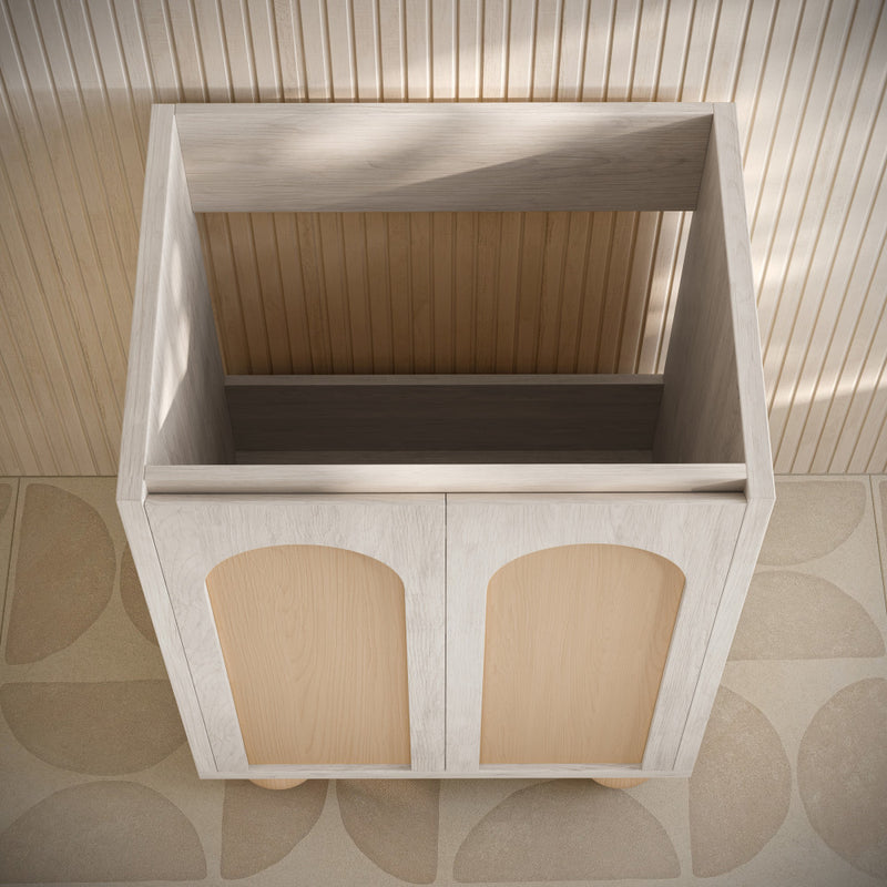 Plaisir II 24" Freestanding Bathroom Vanity Cabinet without Top in White Oak