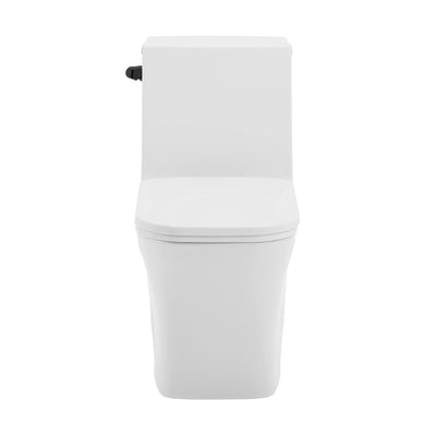 Concorde One-Piece 12" Rough-in 1.28 GPF Left-Hand Flush Square Toilet in Glossy White with Black Hardware