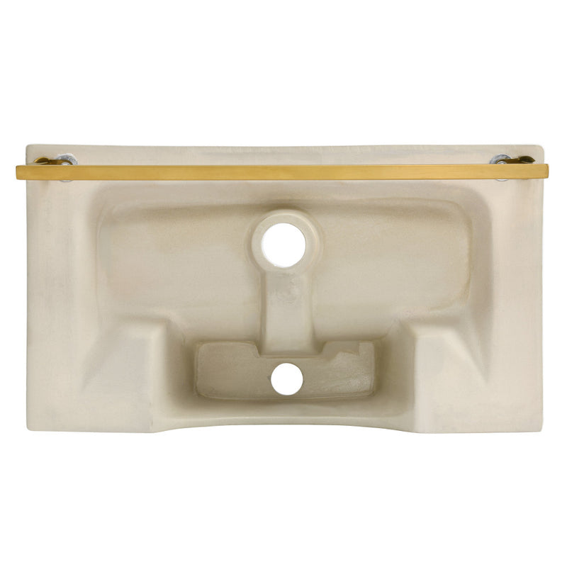 Claire 22" Wall-Mount Bathroom Sink with Brushed Gold Towel Bar