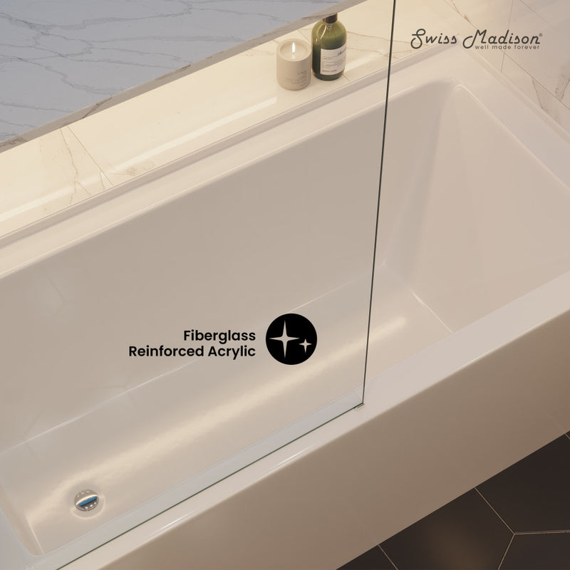 Voltaire 60" x 30" Left Drain Skirted Soaking Bathtub with Apron ADA Height in Glossy White (11 - Pack)