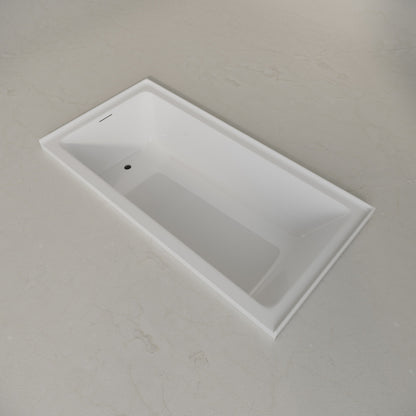 Voltaire 60 x 36 Left Drain Soaking Alcove Bathtub in Glossy White with Integrated Overflow, Drain Included