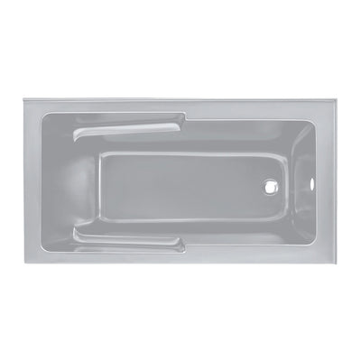Voltaire 60 x 32 Right Drain Soaking Alcove Corner Apron Bathtub in Glossy Gray