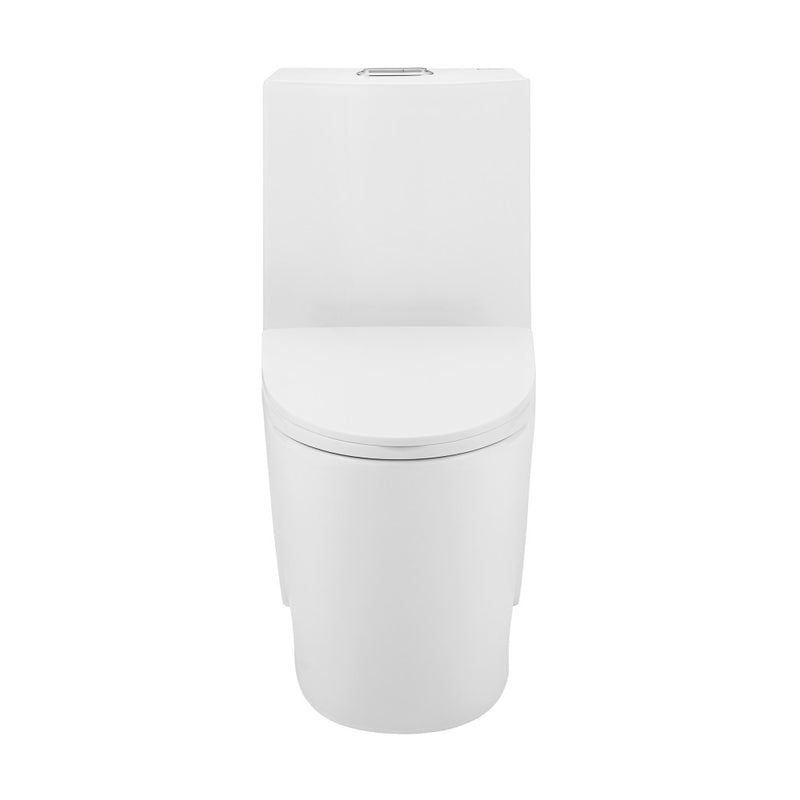 St. Tropez One-Piece 14" Rough-in 1.1/1.6 GPF Dual Top Flush Elongated Toilet in Glossy White