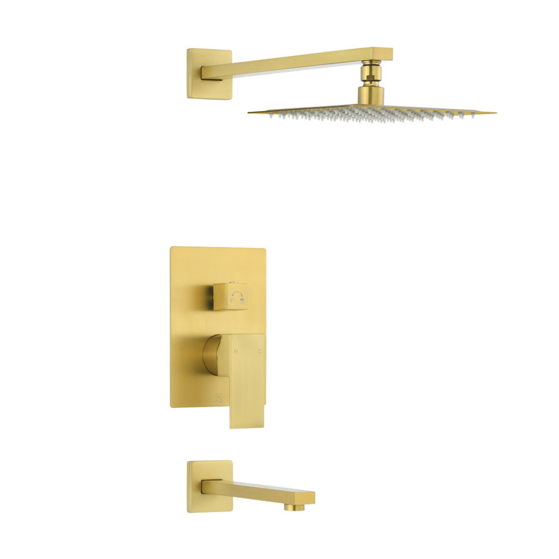 Concorde Single-Handle 1-Spray Tub and Shower Faucet in Brushed Gold (Valve Included)