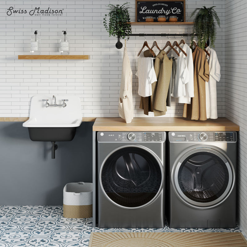 Loire 22" Wall Hung Cast Iron Bathroom Sink