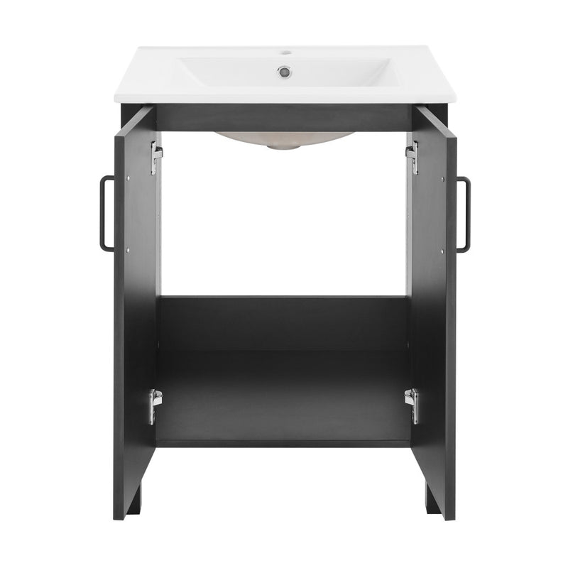 Avallon 24" Freestanding Bathroom Vanity in Black with Sink Top