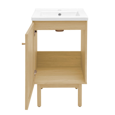 Classe 18" Freestanding Bathroom Vanity in Natural Oak with Sink Top