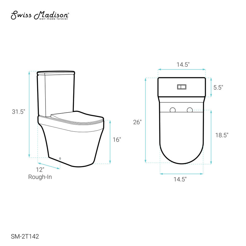 Lamarck Two-Piece Elongated Toilet Dual-Flush 1.1/1.6 gpf