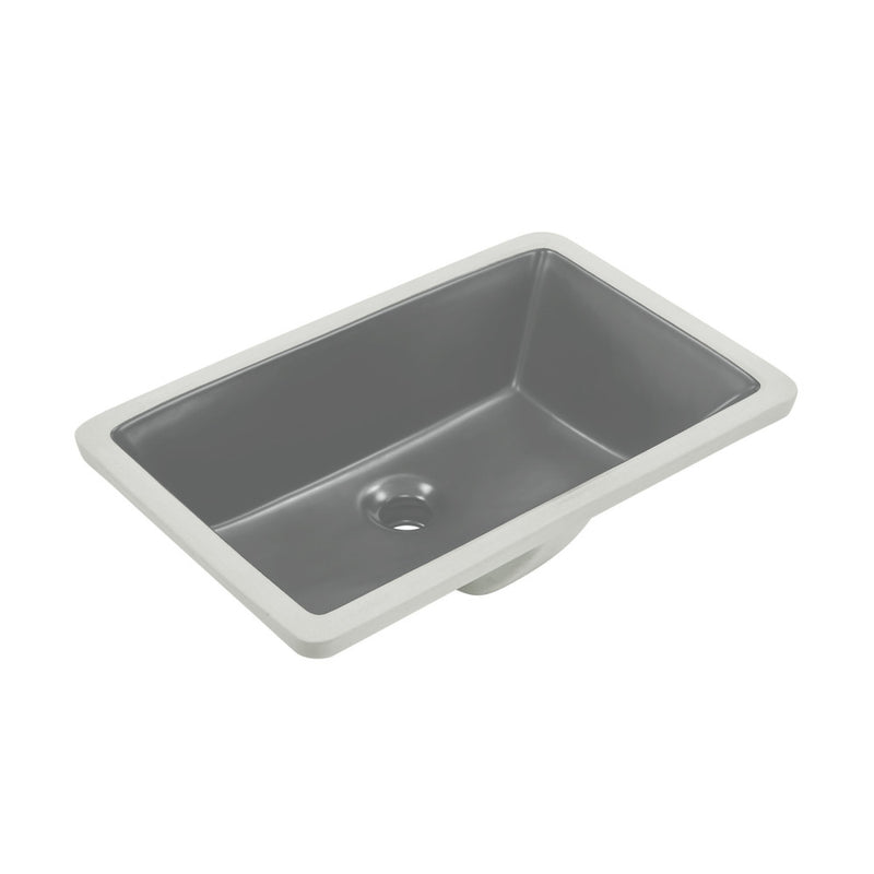 Voltaire 21" Rectangular Ceramic Undermount Bathroom Sink in Matte Gray