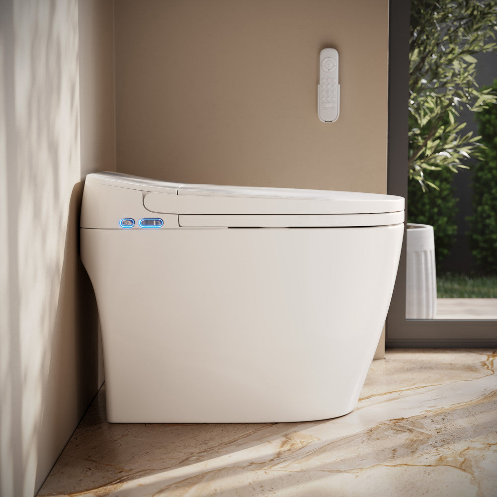 Avancer One Piece Smart Toilet 1.28 GPF in Glossy White with Heated Bidet, Air Drying, Night Light, Foot Sensor