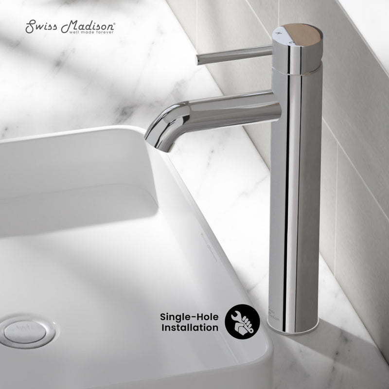 Ivy Single Hole, Single-Handle, High Arc Bathroom Faucet in Chrome