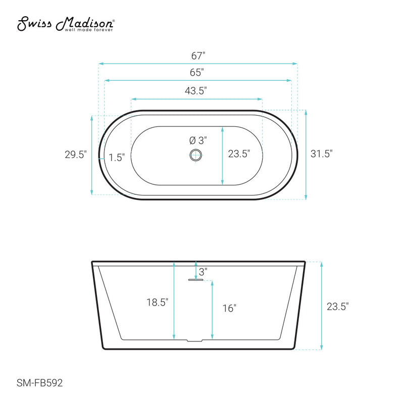 Lafayette 67" Freestanding Bathtub