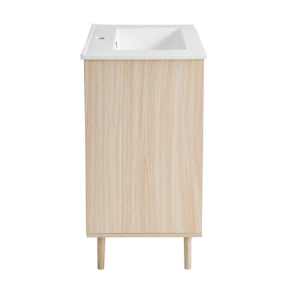 Brusque 24" Freestanding Bathroom Vanity in Natural Oak with Sink Top