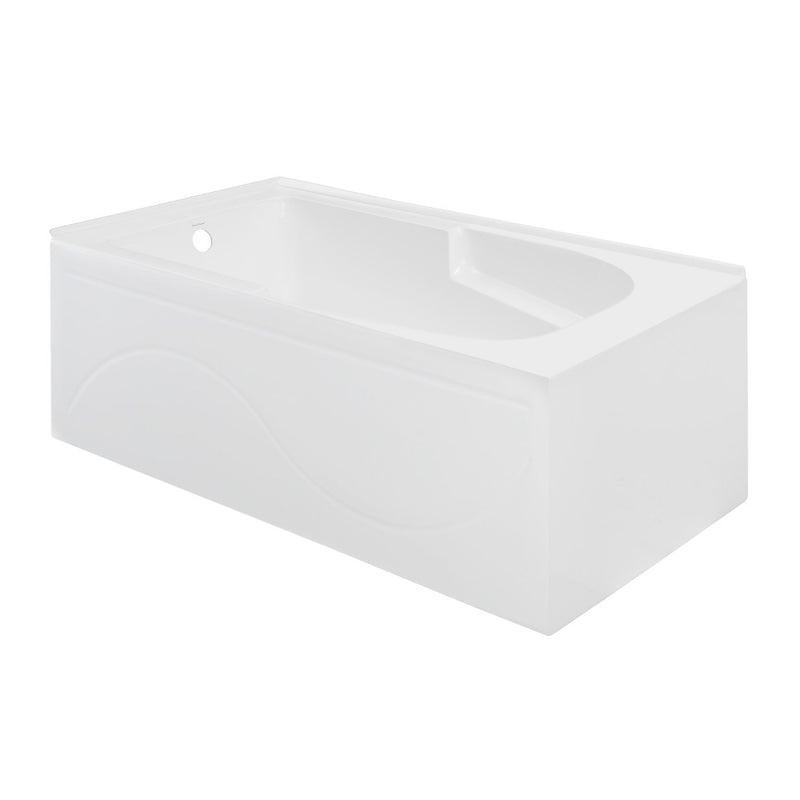 Ivy 54 x 30 Left Drain Soaking Alcove Corner Apron Bathtub in Glossy White with Integrated Overflow, Drain Included