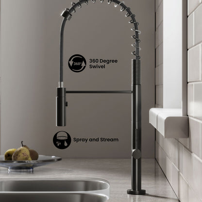 Chalet Single Handle, Pull-Down Kitchen Faucet in Matte Black