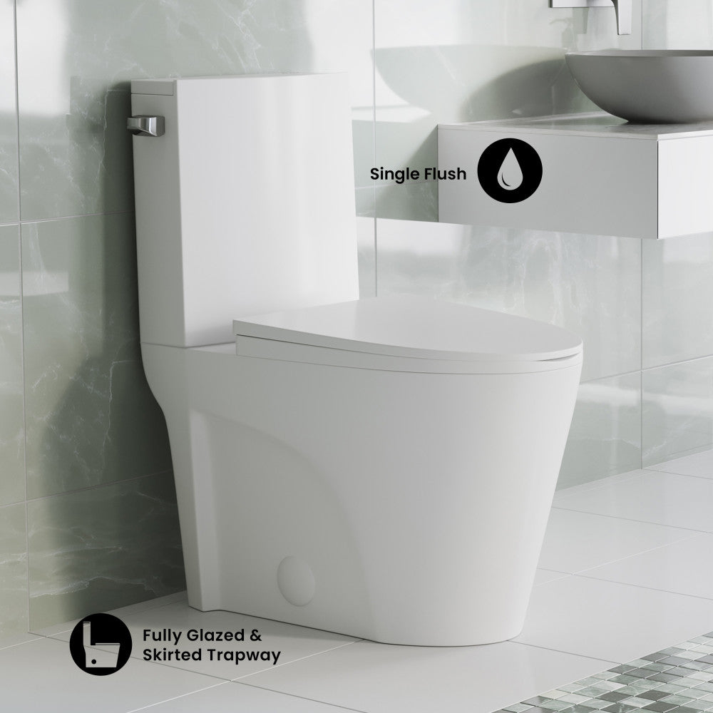 St. Tropez Two-Piece 12" Rough-in 1.28 GPF Left Flush Toilet in Glossy White