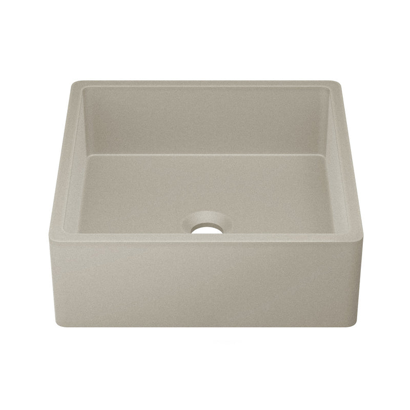 Lisse 15.5" Concrete Square Vessel Sink in Matte Taupe
