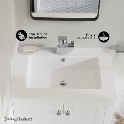 Voltaire 25 Vanity Top Sink with Single Faucet Hole