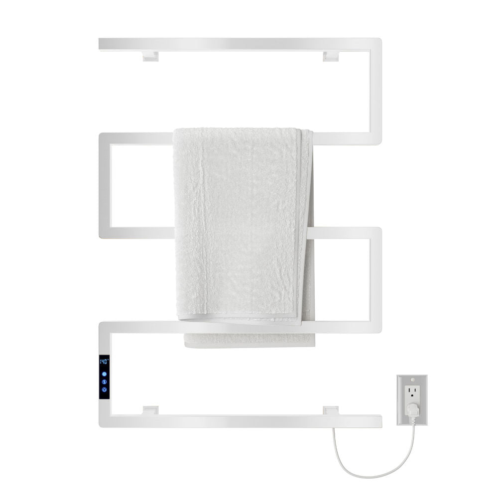 Voltaire 5-Bar Electric Towel Warmer in Matte White