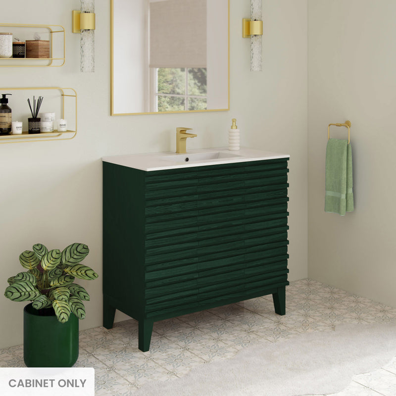Cascade 36" Freestanding Bathroom Vanity Cabinet without Top in Green Oak