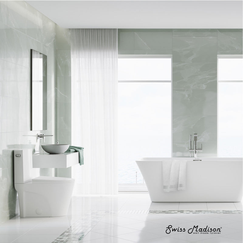 St. Tropez Two-Piece 12" Rough-in 1.28 GPF Left Flush Toilet in Glossy White