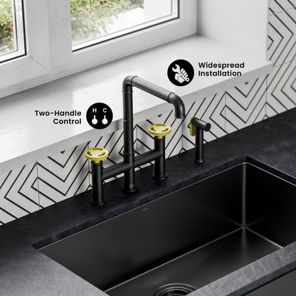 Avallon Pro Kitchen Faucet in Matte Black & Yellow
