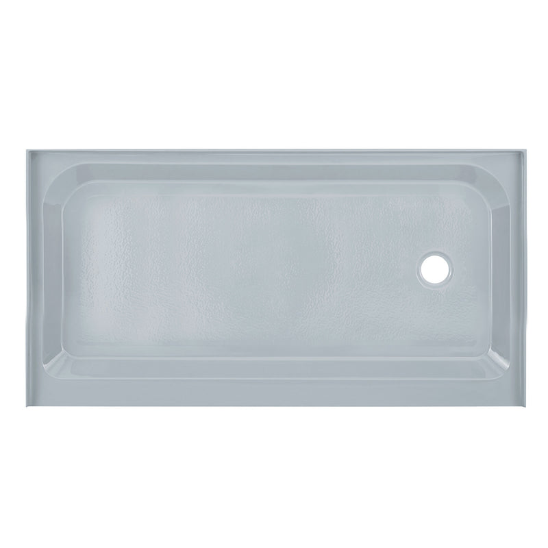 Voltaire 60" x 32" Single-Threshold, Right-Hand Drain, Shower Base in Grey