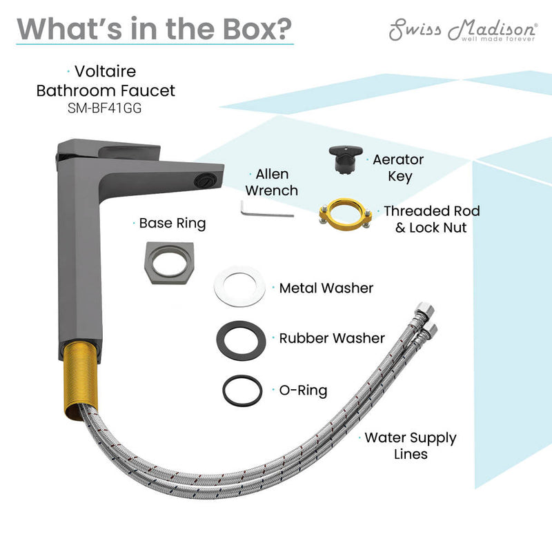 Voltaire Single Hole, Single-Handle, High Arc Bathroom Faucet in Gunmetal Gray