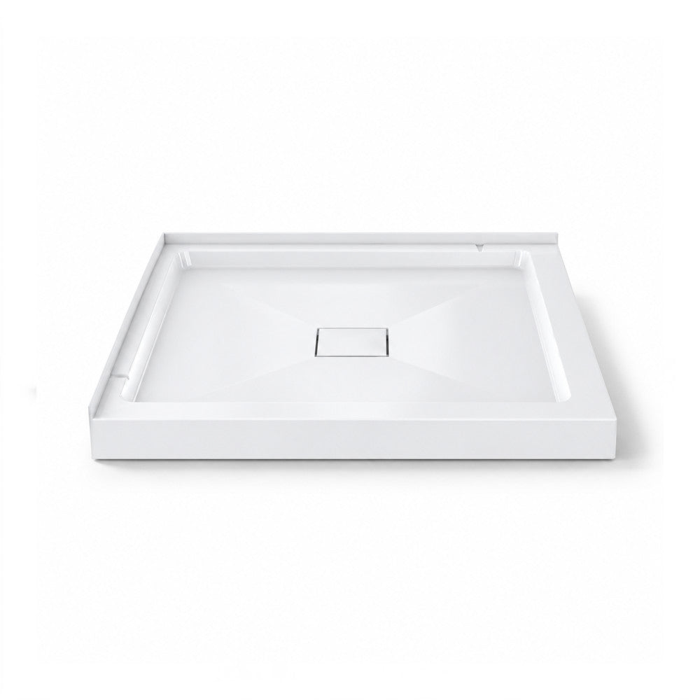 Carlton Marquette 34 x 34 Shower Pan Base with Center Drain in Glossy White