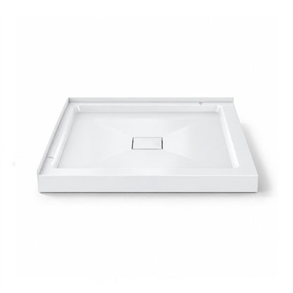 Carlton Marquette 34 x 34 Shower Pan Base with Center Drain in Glossy White