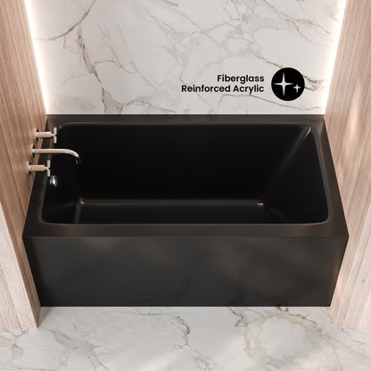 Voltaire 54 x 30 Skirted Left Drain Soaking Apron Bathtub in Glossy Black