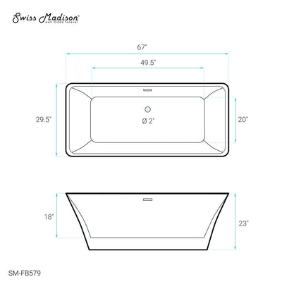 St. Tropez 67" Freestanding Bathtub