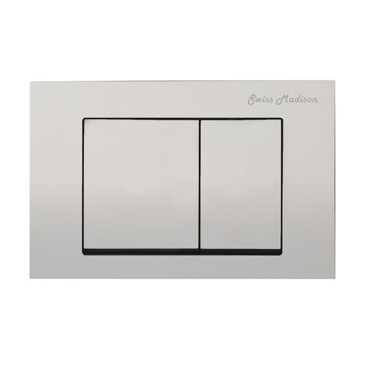 Concorde Wall Mount Dual Flush Actuator plate with Square Push Buttons in Matte Chrome