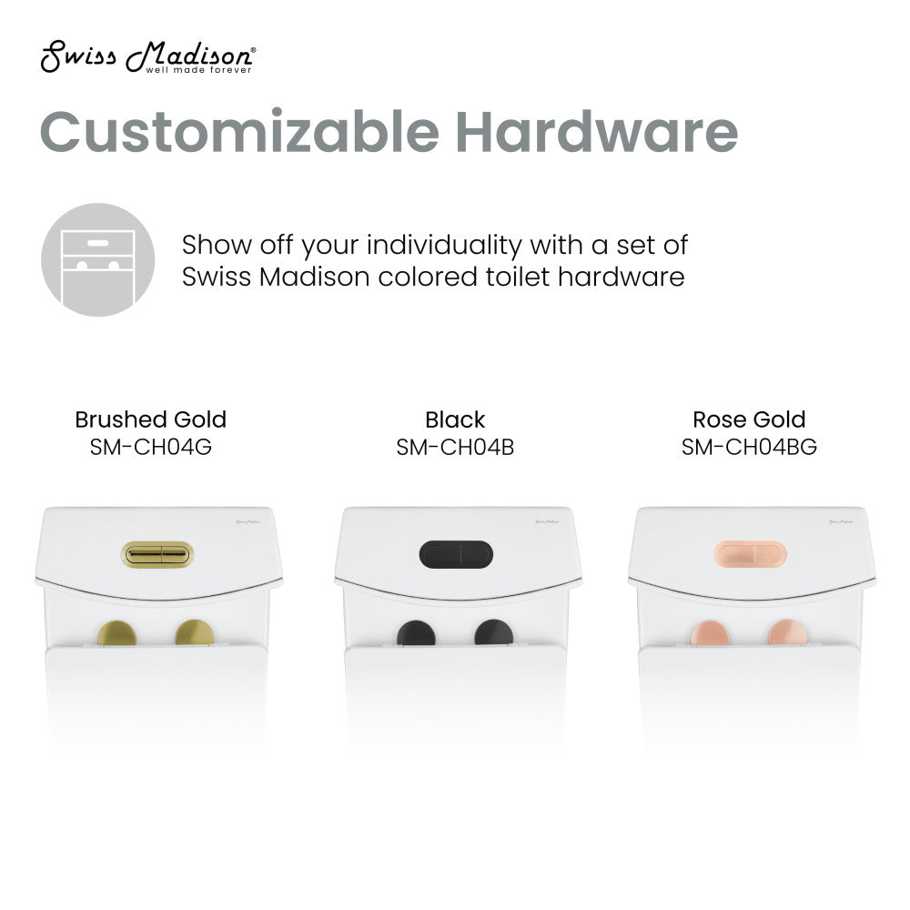 Elongated one-piece toilet with dual vortex flush and black hardware.