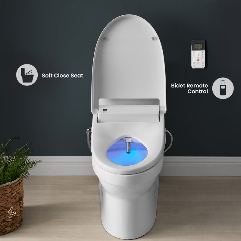 Virage One-Piece Toilet with Vivante Smart Seat Left Side Flush Handle 1.28 gpf