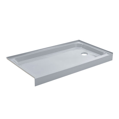 Voltaire 60" x 32" Single-Threshold, Right-Hand Drain, Shower Base in Gray