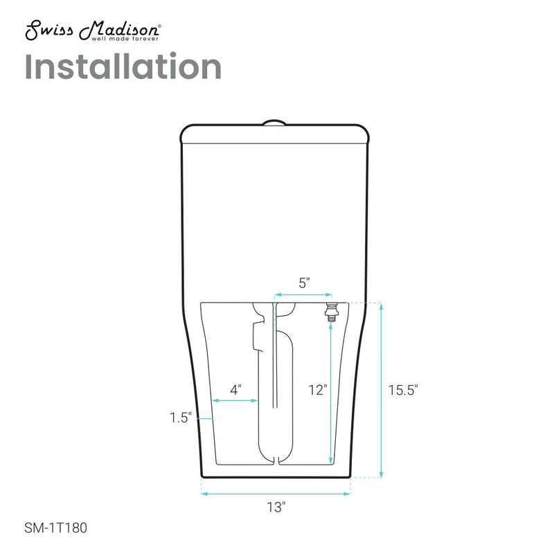 Dreux High Efficiency One-Piece Elongated Toilet with 0.8 GPF Water Saving Patented Technology