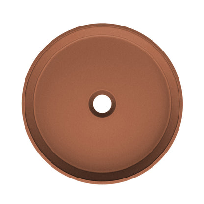 Lisse 14.5" Concrete Round Vessel Sink in Matte Terracotta
