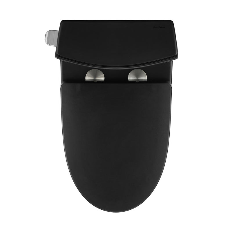 St. Tropez One-Piece Elongated Toilet Left Side Vortex Flush Handle in Matte Black 1.28 gpf